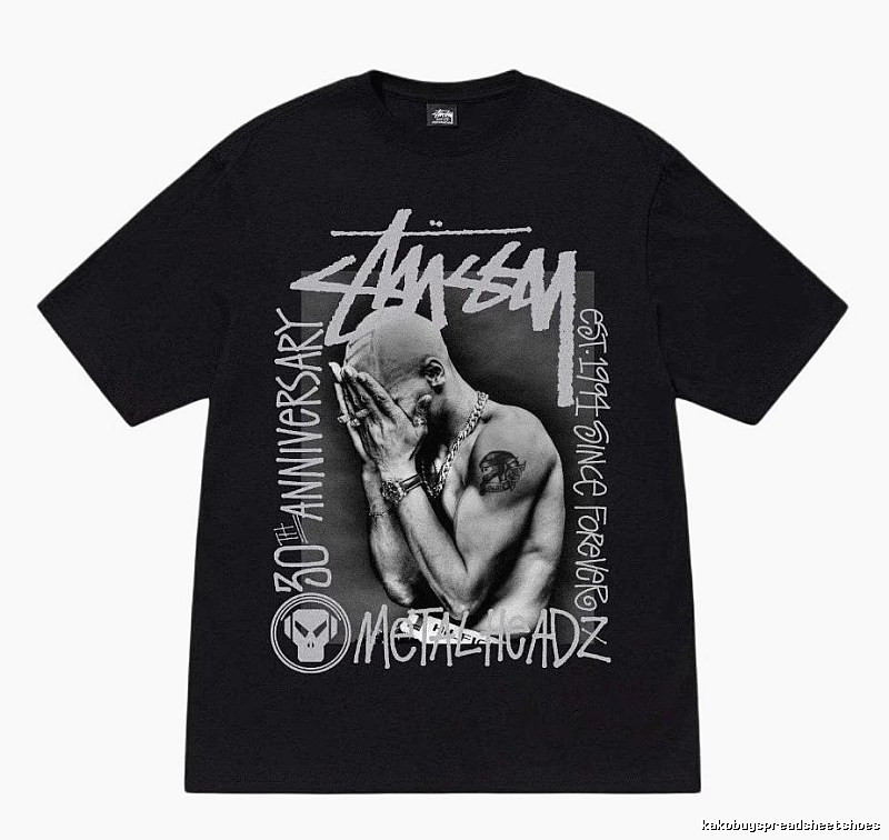 Stussy Statement Graphic T-shirt Black White Stussy for Easy Pairing