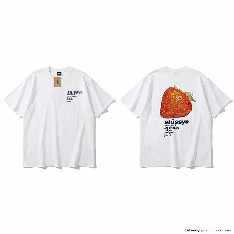 Stussy Strawberry Print White T-shirt