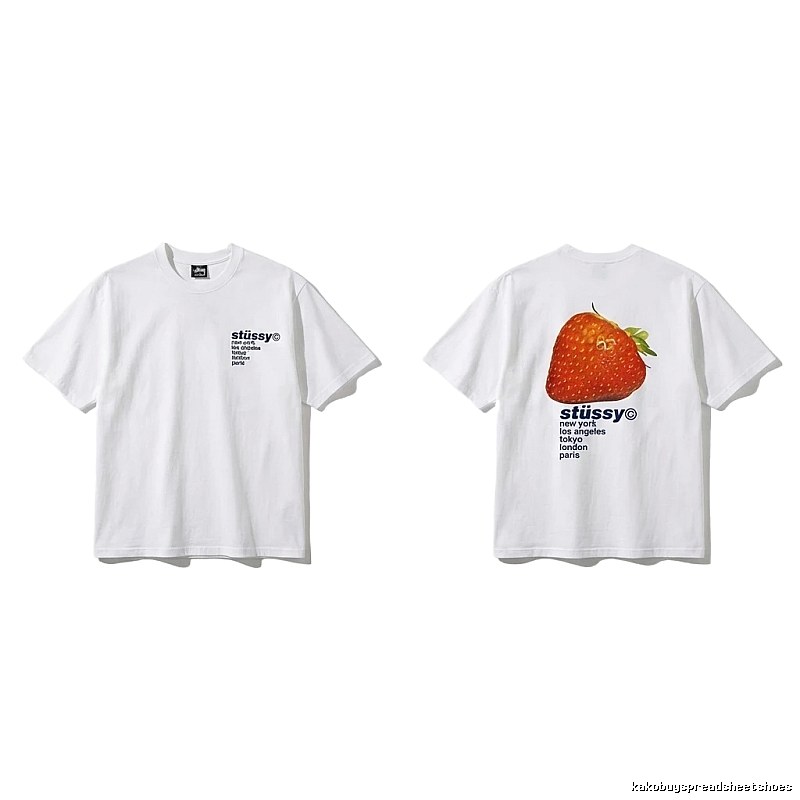 Stussy Strawberry Print White T-shirt
