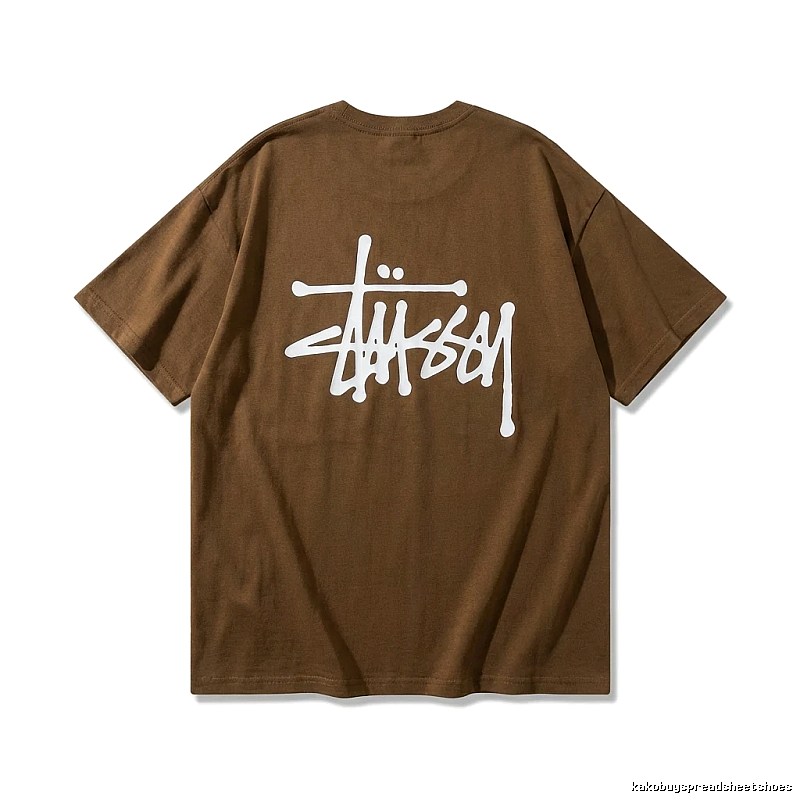 Stussy street style brown T-shirt