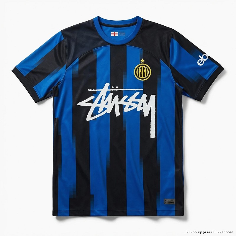 Stussy striped sporty blue and black T-shirt
