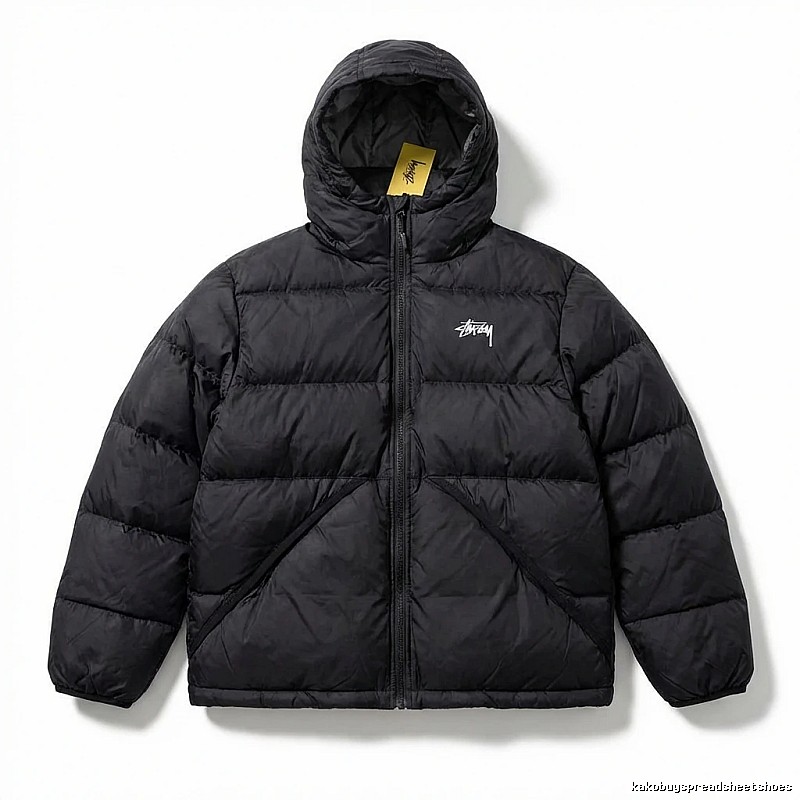 Stussy trendy and cool black down jacket