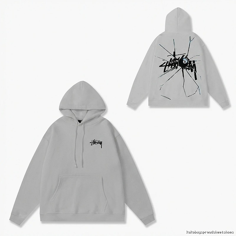 Stussy trendy and cool light gray hoodie