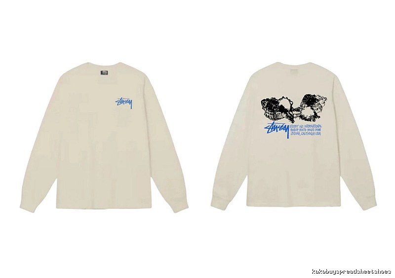 Stussy Trendy and Cool Style Off-white Long-sleeved Shirt