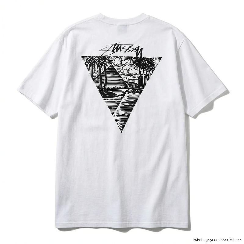 Stussy triangle print white T-shirt