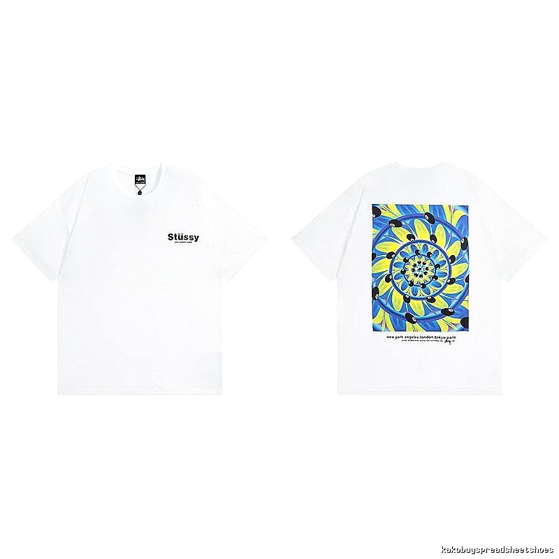 Stussy White Spider Graphic T-Shirt Clean Finish Logo