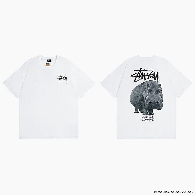 Stussy White Spider Graphic T-Shirt Relaxed Styling Logo