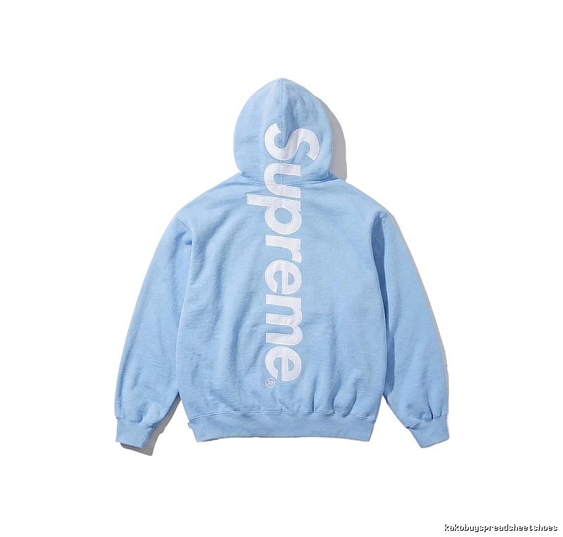 Supreme basic style, simple style, light blue hoodie