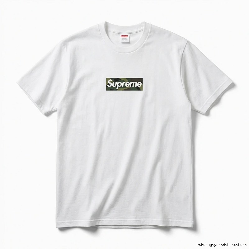 Supreme Camouflage Simple White T-shirt