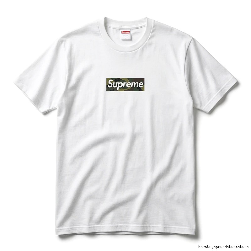 Supreme camouflage-style white T-shirt