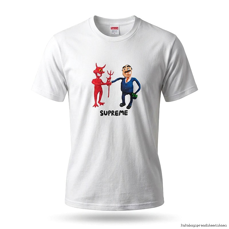 Supreme cartoon print white T-shirt