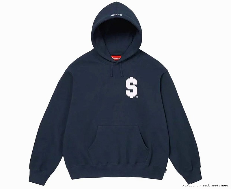 Supreme Daily Logo hoodie Gray Red Oversized with Visual Detail