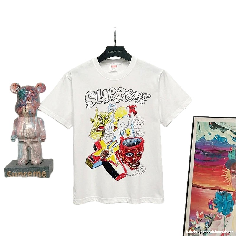 Supreme Graffiti Street Style White T-Shirt