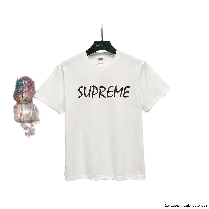 Supreme Hand-drawn Print Street Style White T-Shirt