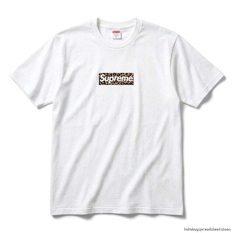 Supreme leopard - print style white T - shirt