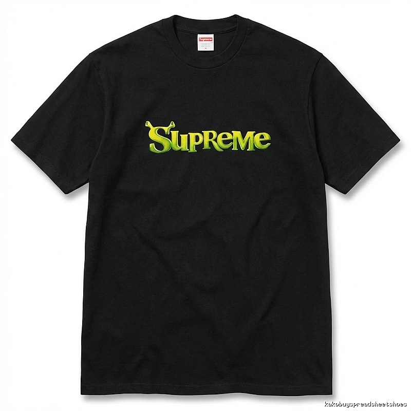 Supreme Letter Style Black T-shirt