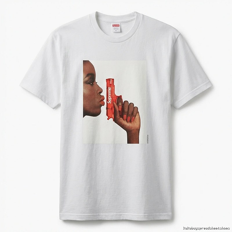 Supreme Pistol Print White T-shirt