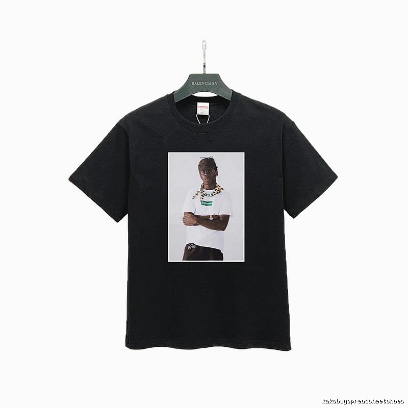 Supreme Portrait Print Street Style Black T-Shirt