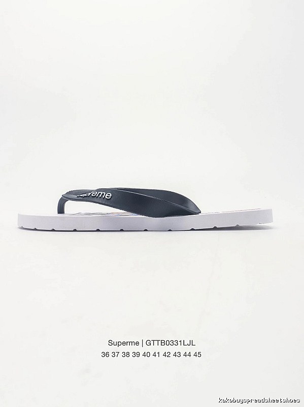 Supreme Street Fashion Black and White Flip-Flops