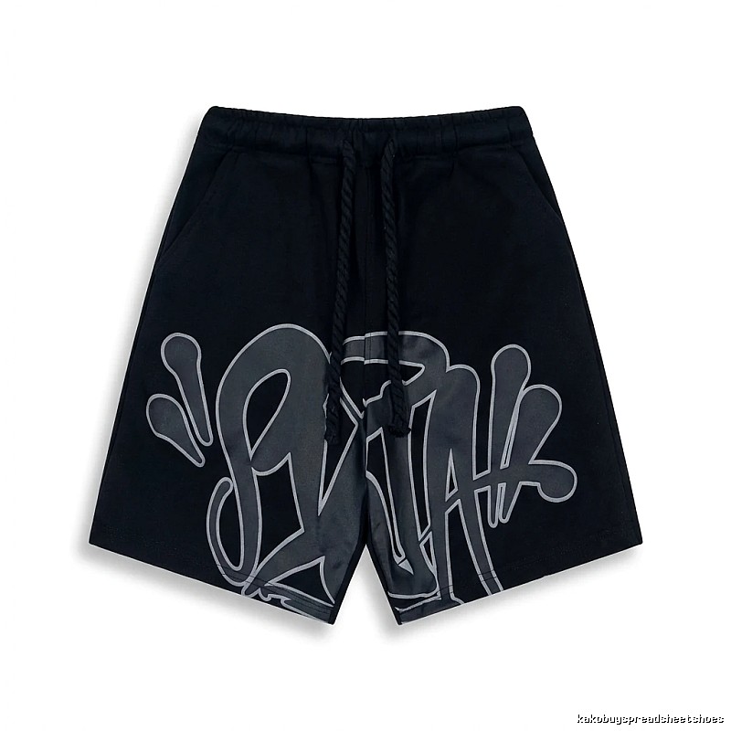 SynaWorld Graffiti-style Black Shorts