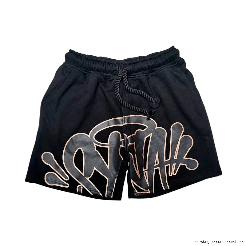 SynaWorld Graffiti-style Black Shorts