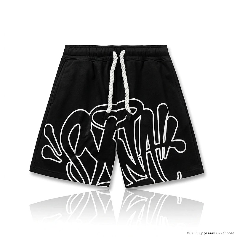 SynaWorld Graffiti-style Black Shorts