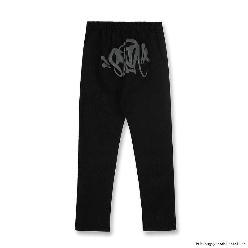 SynaWorld Graffiti-style Black Trousers