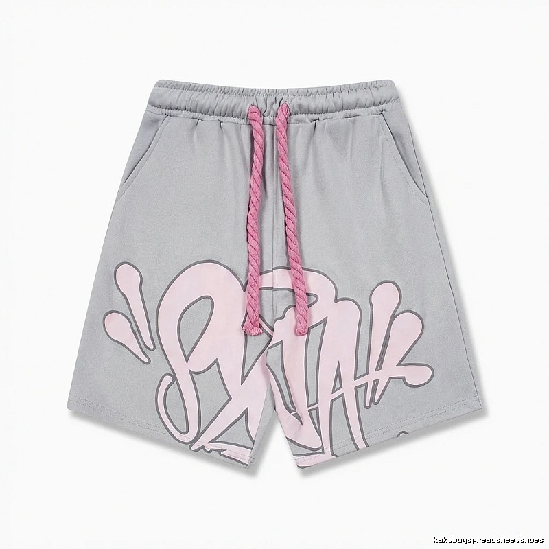 SynaWorld Graffiti-style Grey Shorts