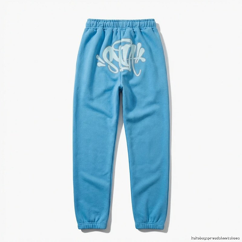 SynaWorld graffiti-style light blue sweatpants