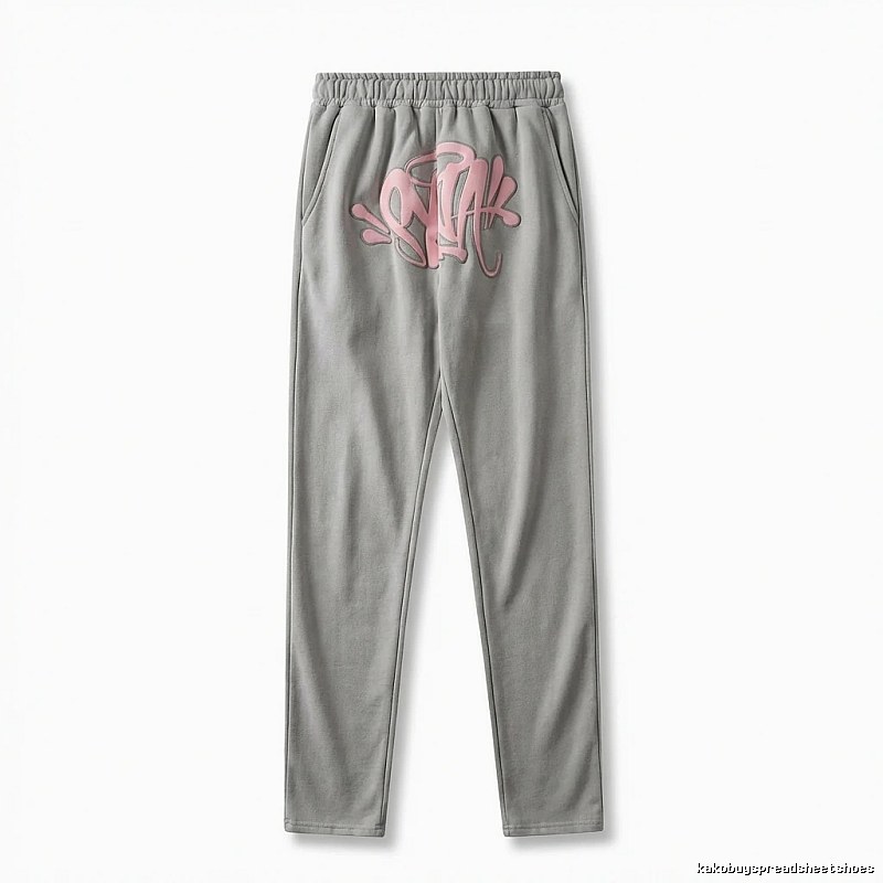 SynaWorld graffiti-style light gray sweatpants
