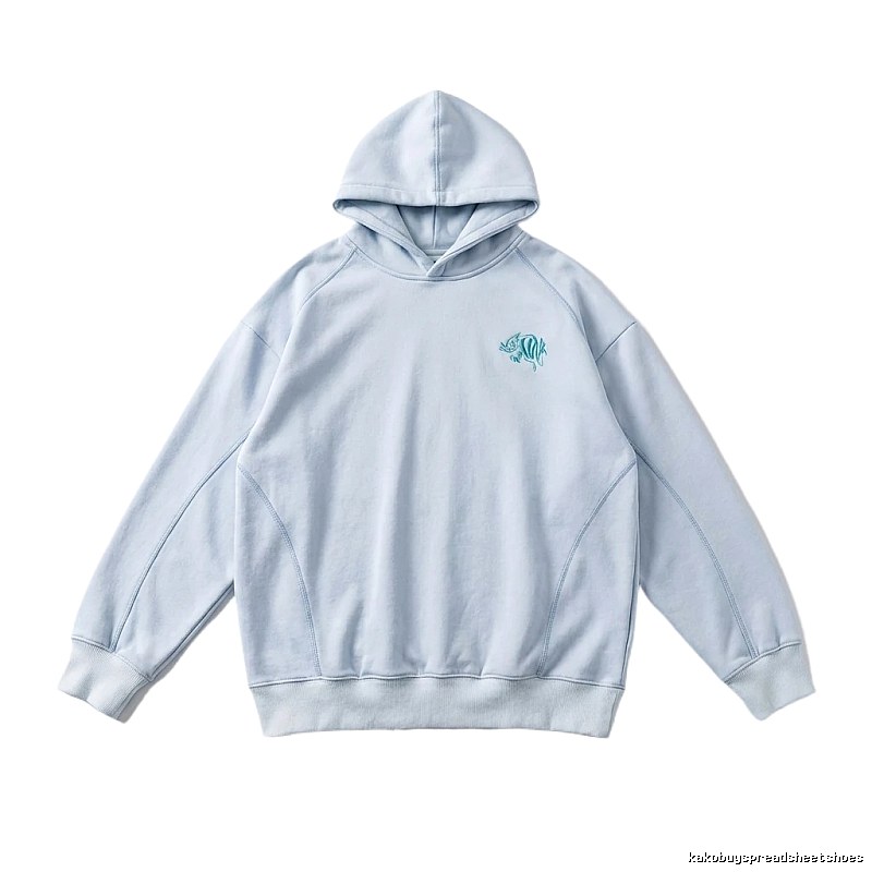 SynaWorld Simple Style Light Blue Hoodie