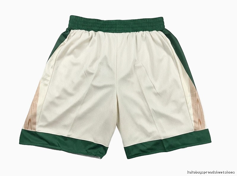Tatum retro-style white and green shorts