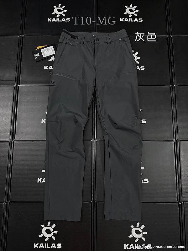 Technical Hiking Pants in Gray with performance logo and articulated outdoor construction - KAILAS