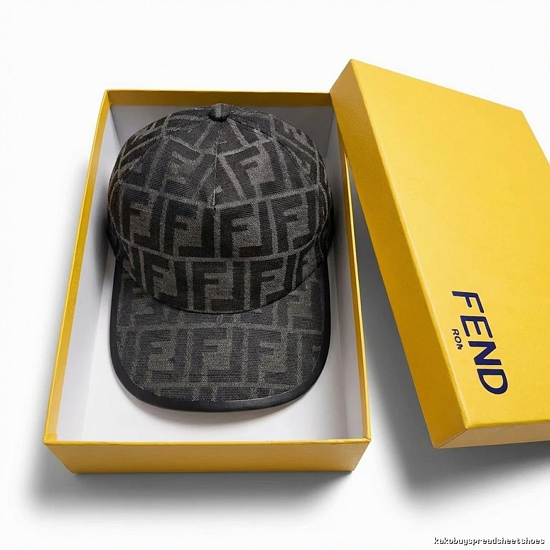 The classic black trendy brand cap of Fendi.