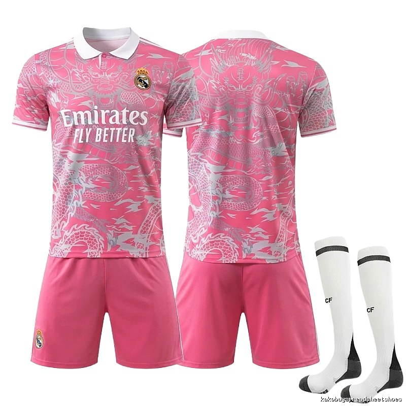 The pink jersey of the Real Madrid Dragon Pattern series.