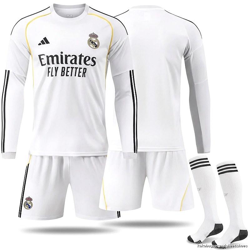 The sporty white jersey of Real Madrid.