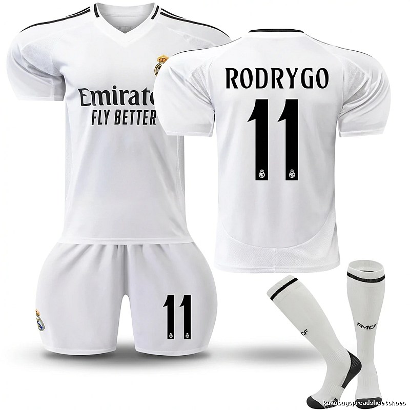 The white football jersey of the Real Madrid home field.