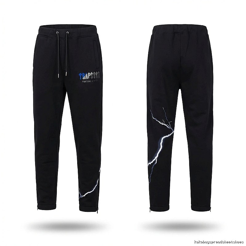 Trapstar Lightning Trendy Cool Black Sweatpants