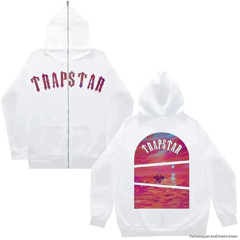 Trapstar Travel Graphic zip hoodie Black Zip Pink with Modern Look