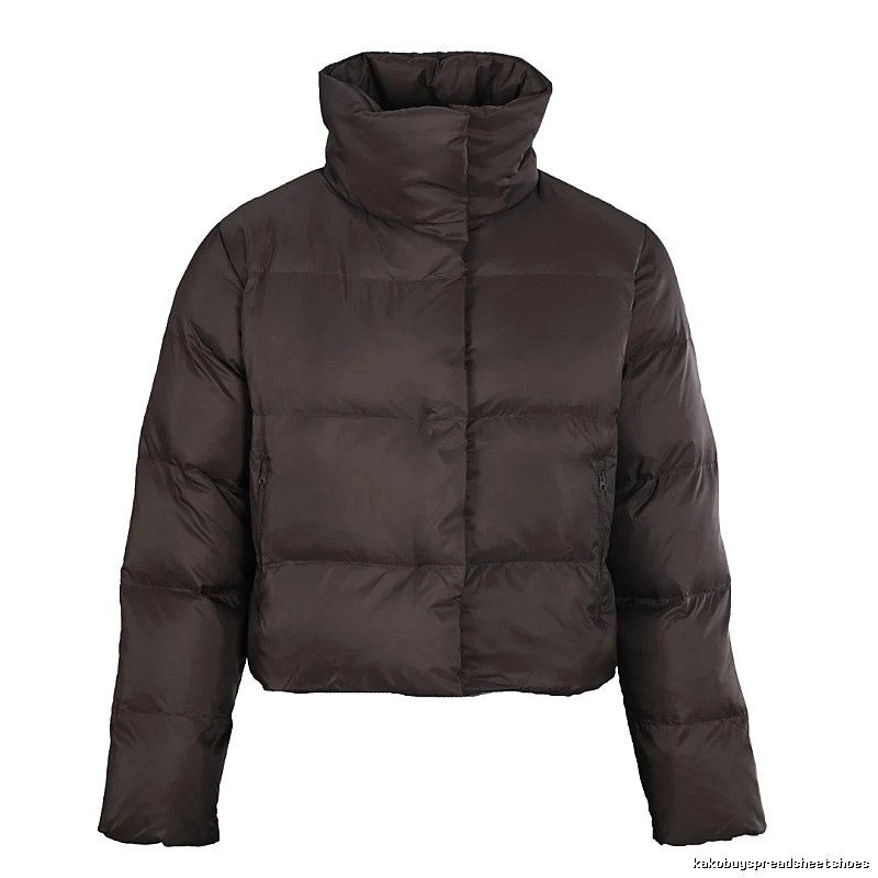 Travel Stand-Collar Puffer Jacket - horizontal quilting and a clean short winter fit