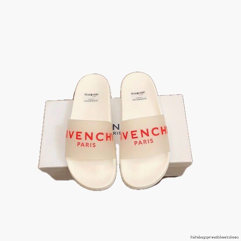 Trendy Brand Givenchy Letter Print White Slides
