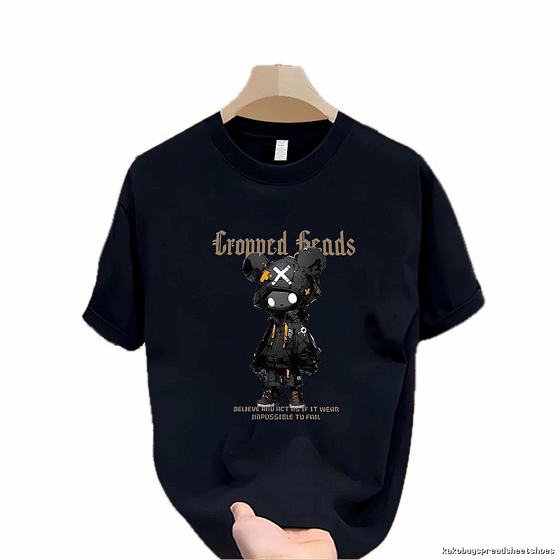 Trendy Brand Gloomy Bear Street Style Navy Blue Short-Sleeve T-Shirt