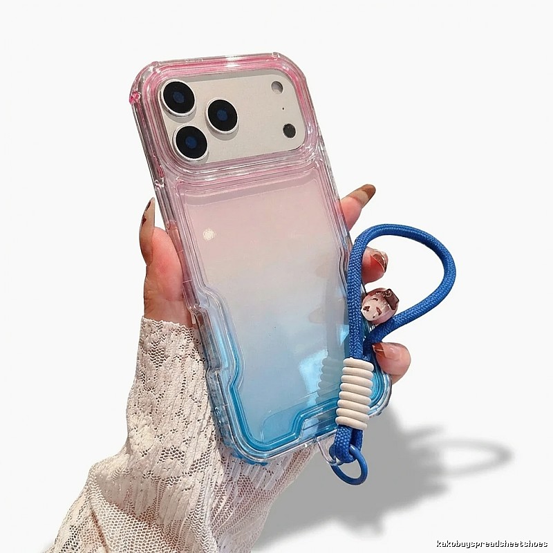 Trendy brand gradient transparent iPhone case