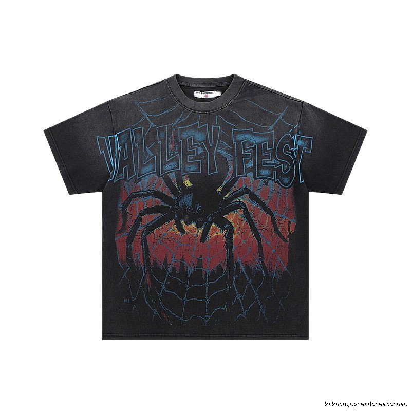 Valley Fest Spider Vintage Distressed Black T-Shirt