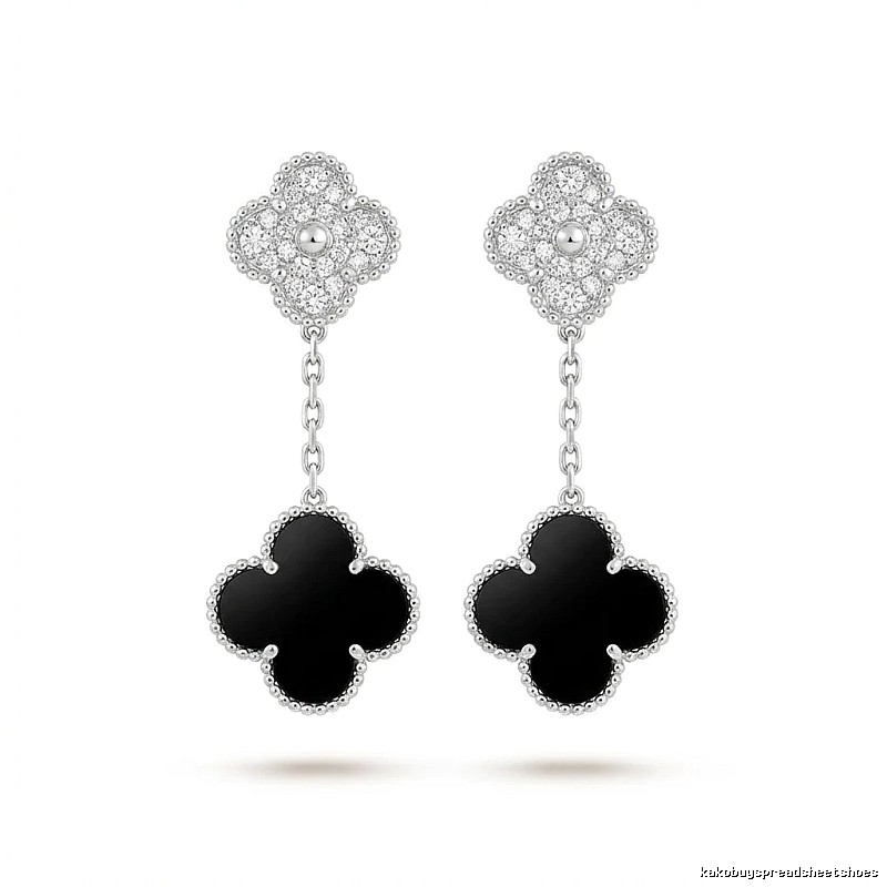 Van Cleef & Arpels Alhambra Black Onyx Earrings