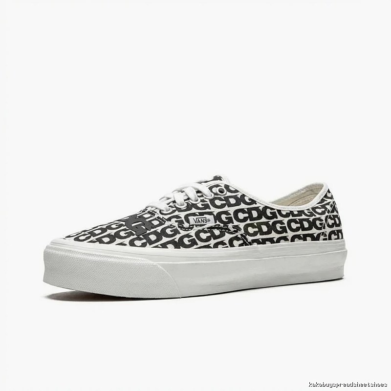 Vans CDG Printed Black and White Canvas Shoes