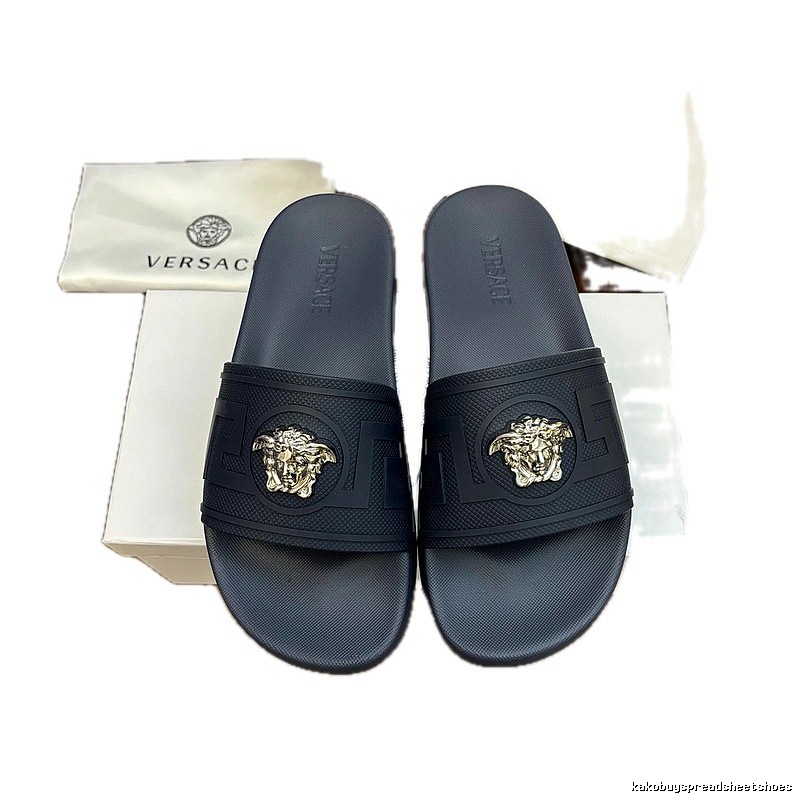 Versace Medusa Luxury Style Black Slide Sandals
