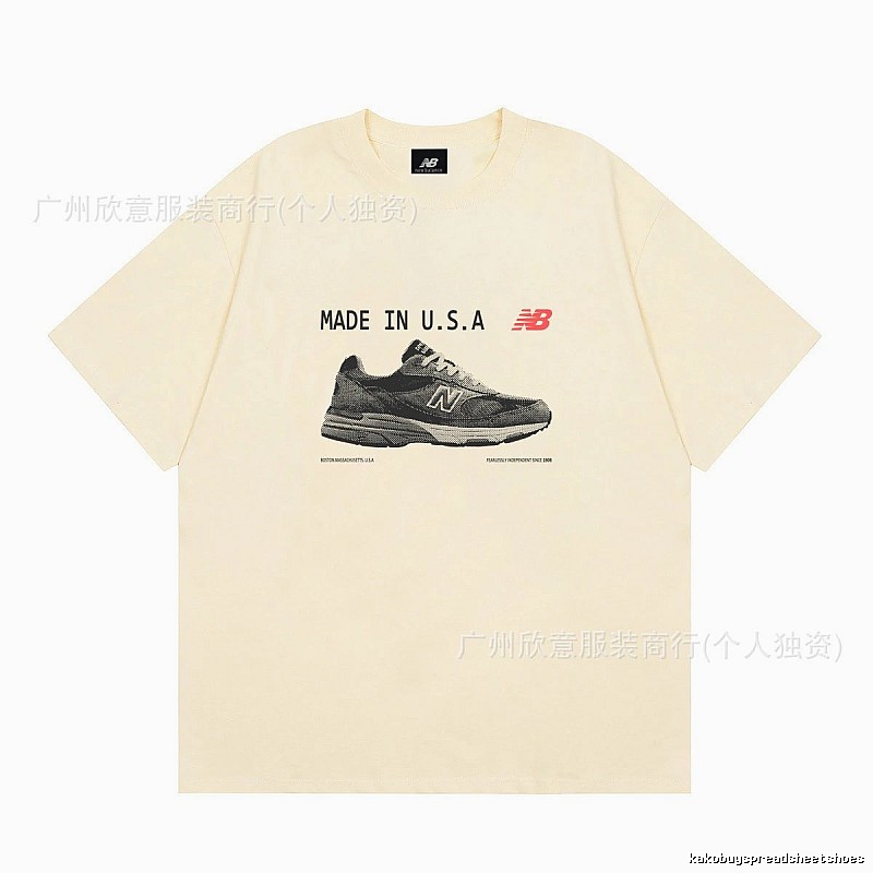 Vintage-style Beige T-Shirt with New Balance Sneaker Print