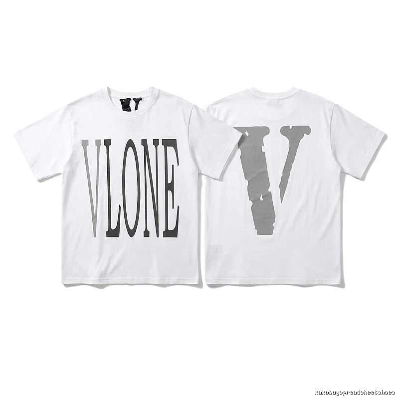 Vlone letter print simple white T-shirt