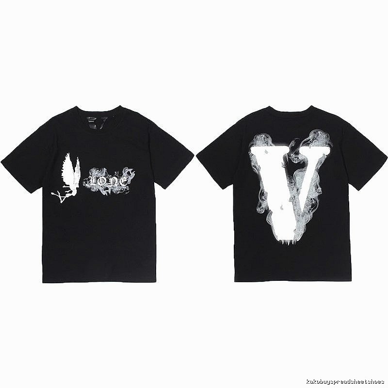 Vlone Premium Style Logo T-shirt Black Purple Vlone for Minimal Outfits